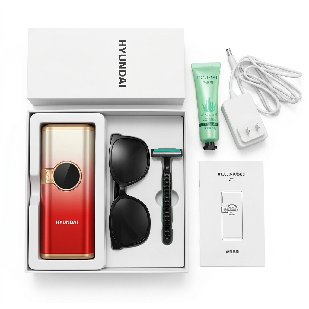 HYUNDAI Red & Rose Gold IPL Permanent Hair Removal